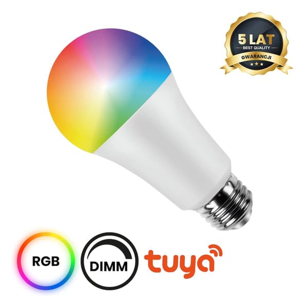 LED Wi-Fi-lampa A60 8W E27 Smart Tuya RGB+CCT+DIM