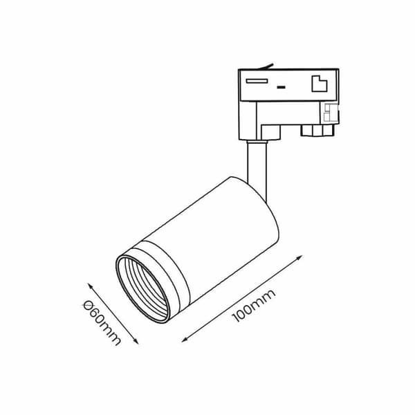 Spot Pipe Ring Sort 1xGU10 - 3-kreds