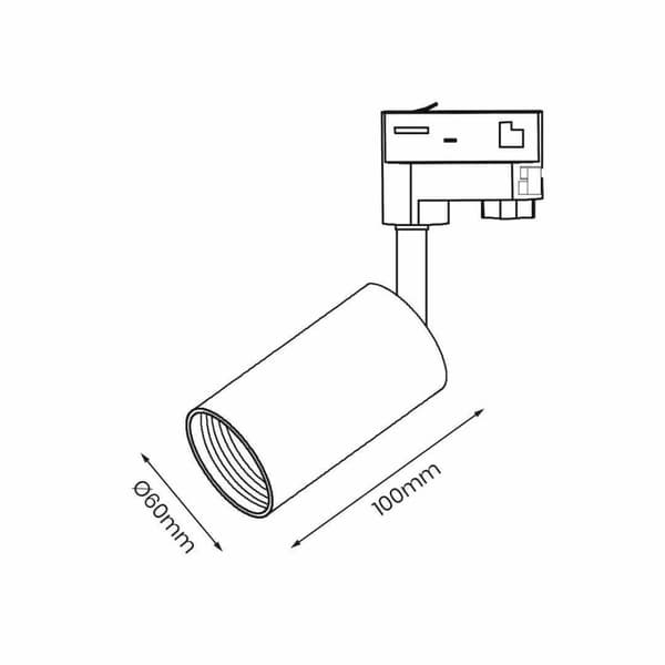 Spår Spot Pipe Vit 1xGU10 3-krets