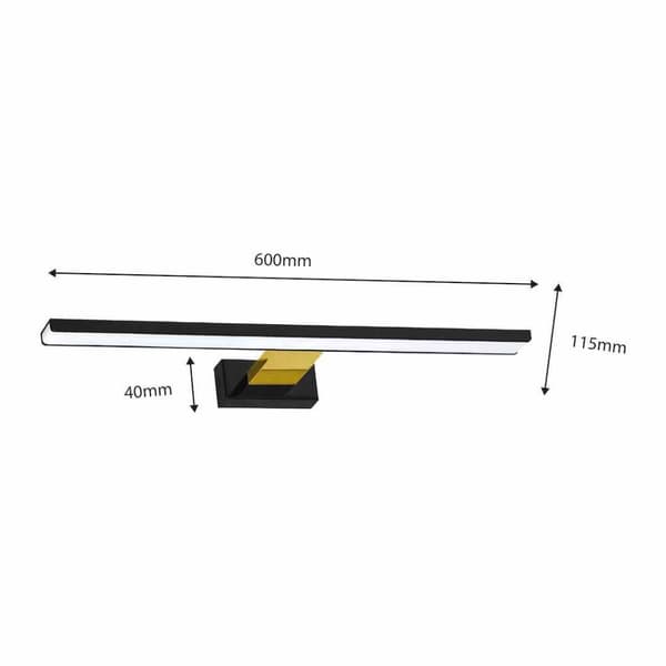 SHINE BLACK/GULD vägglampa 60cm 13,8W LED