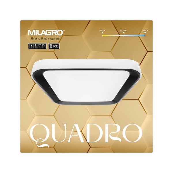 Loftslampe QUADRO SORT 38W