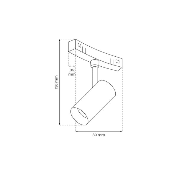 RUND MAGNETISK SPOR 7W 3000K til diameter 900mm