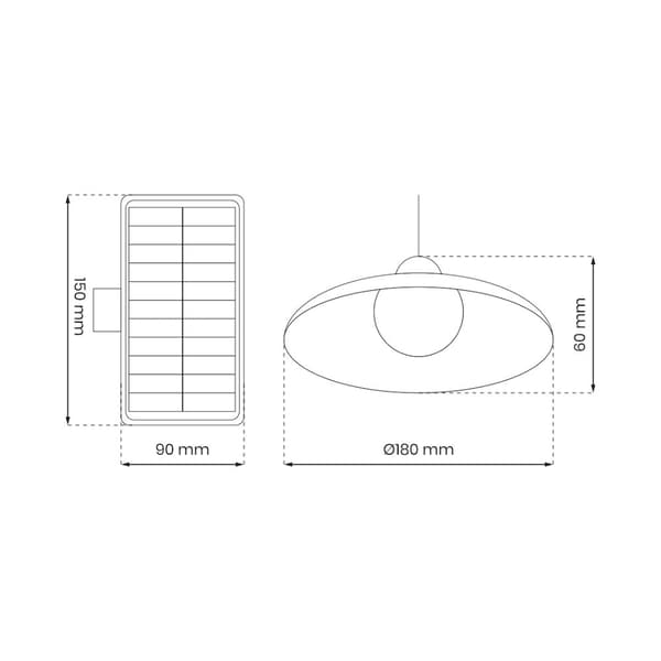Saturn enkelt solcellelampe