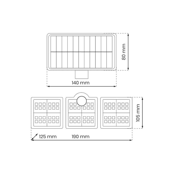 Solar Floodlight Flexi Triple