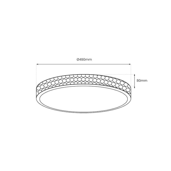 SHINY CLEAR taklampa 34W Ø490 mm