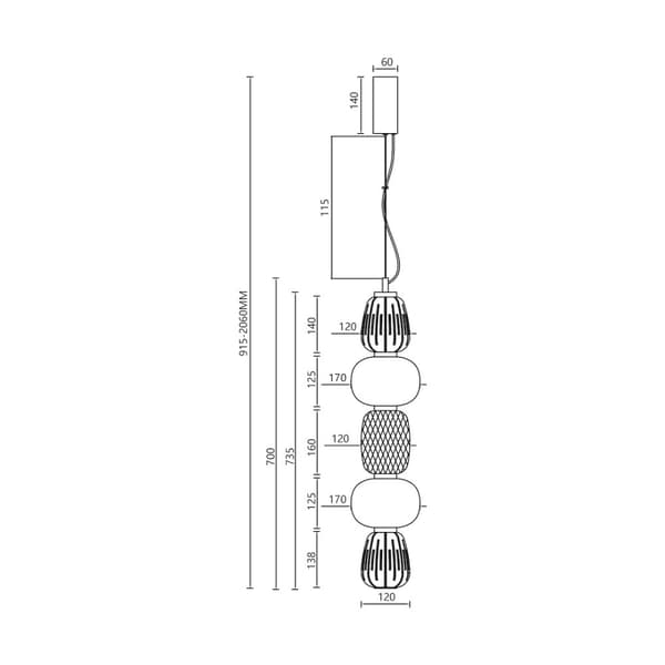 CARO GOLD 40W LED pendellampa