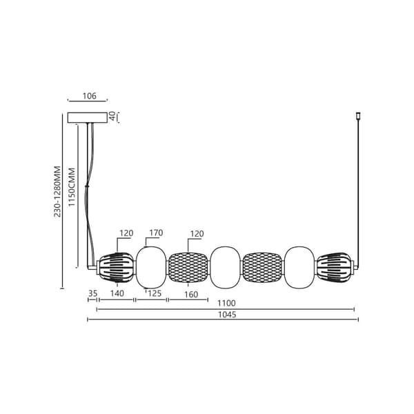 CARO SMOKED 42W LED pendel