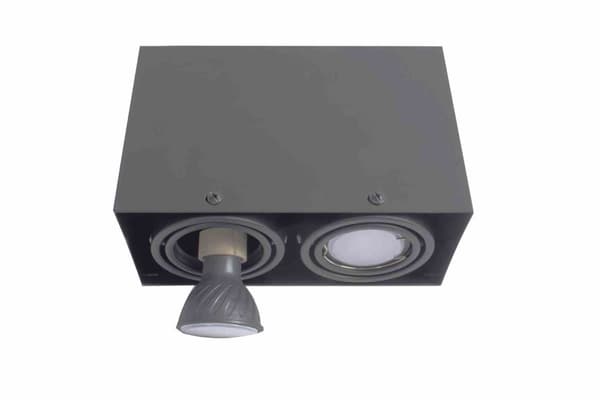 TAKLAMPA BLOCCO GRÅ 2x7W GU10 LED