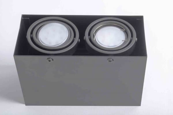 TAKLAMPA BLOCCO GRÅ 2x7W GU10 LED