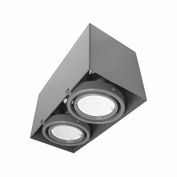 TAKLAMPA BLOCCO GRÅ 2x7W GU10 LED