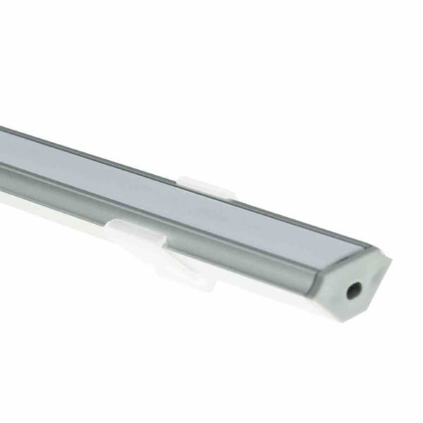 SØLV ALUMINIUM PROFIL TYPE C 2m + MÆLKELAMPESKÆRM