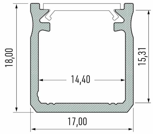 ALUMINIUM SILVER PROFIL TYP Y 1m + MJÖLKSKÄRM