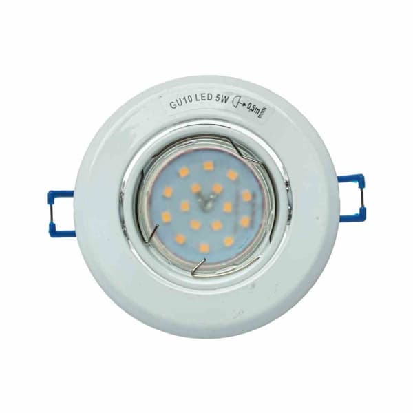 RUND LAMPE GU10 1X5W LED HVID