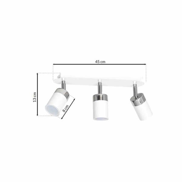 JOKER WHITE/CHROME loftslampe 3xGU10