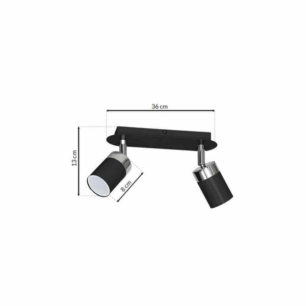 JOKER BLACK/CHROME loftslampe 2xGU10