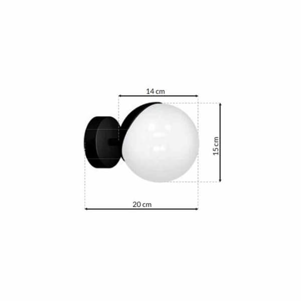 Vägglampa SFERA BLACK 1xE14