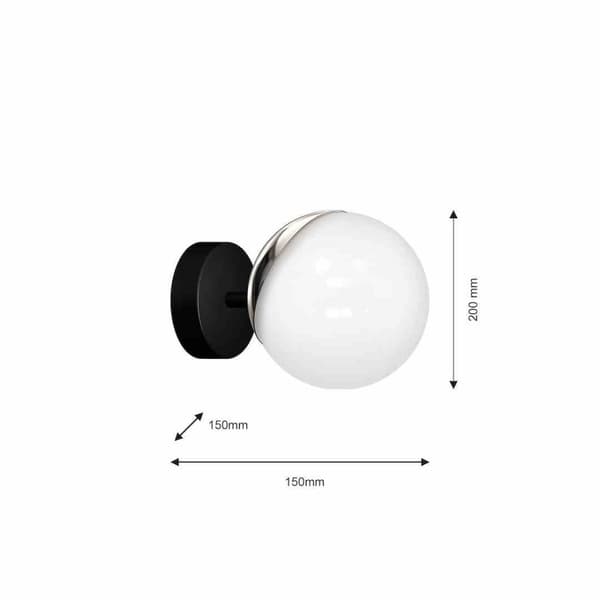 Vägglampa SFERA BLACK/CHROME 1xE14