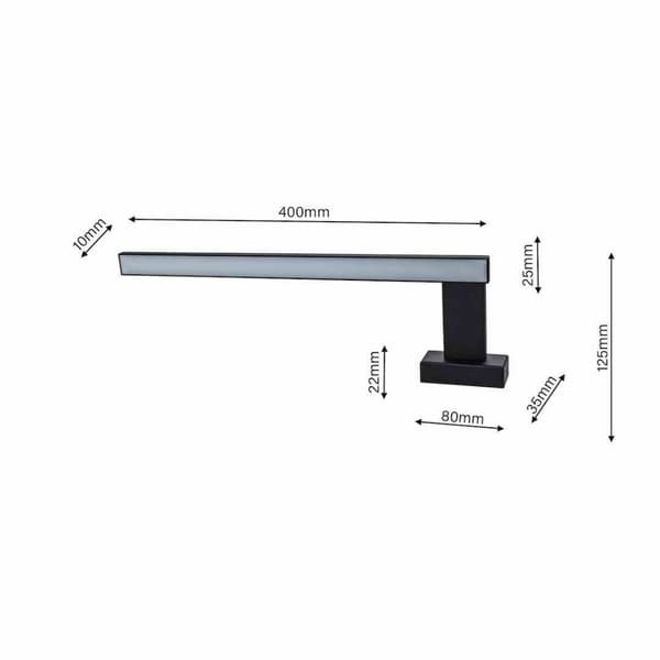 SHINE BLACK 45cm 11W LED væglampe