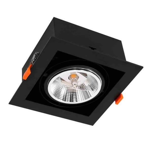 Indbygget lysarmatur Plaza 1xGU10 AR111 Sort