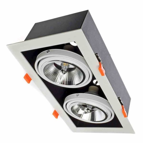 Indbygget lysarmatur Plaza 2xGU10 AR111 Hvid