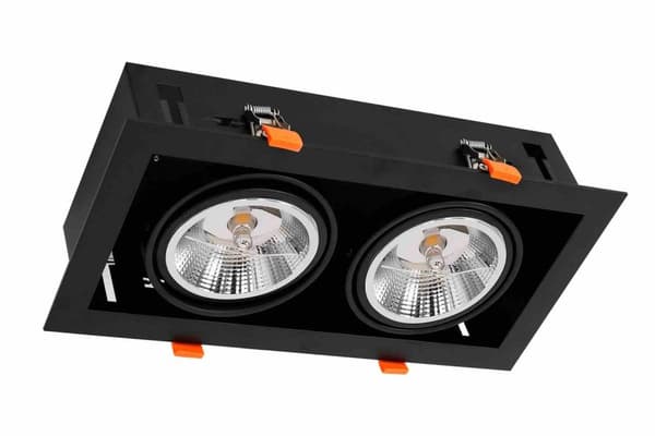 Indbygget lysarmatur Plaza 2xGU10 AR111 Sort