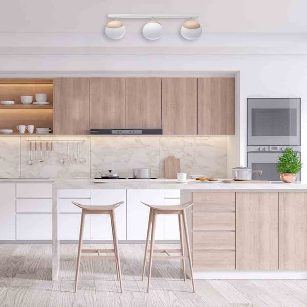 Loftslampe SFERA WOOD 3xE14