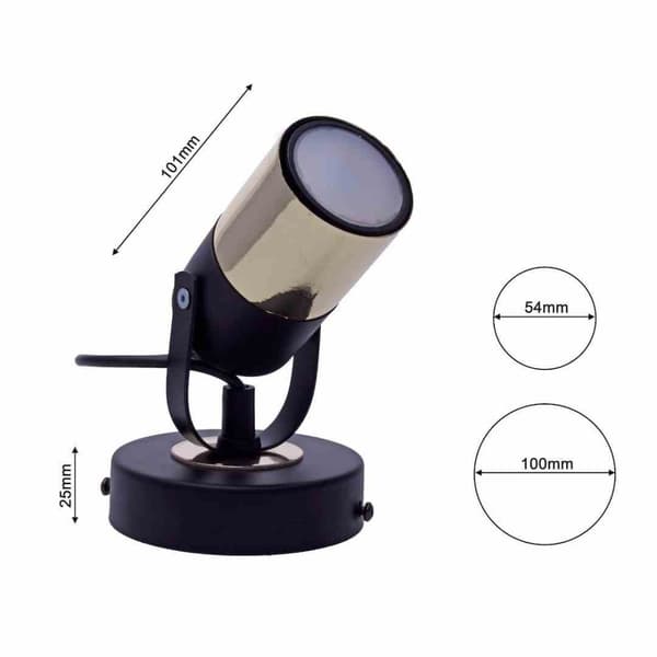 Vägglampa WILSON BLACK 1xGU10