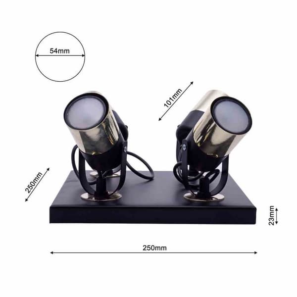 Taklampa WILSON BLACK 4xGU10