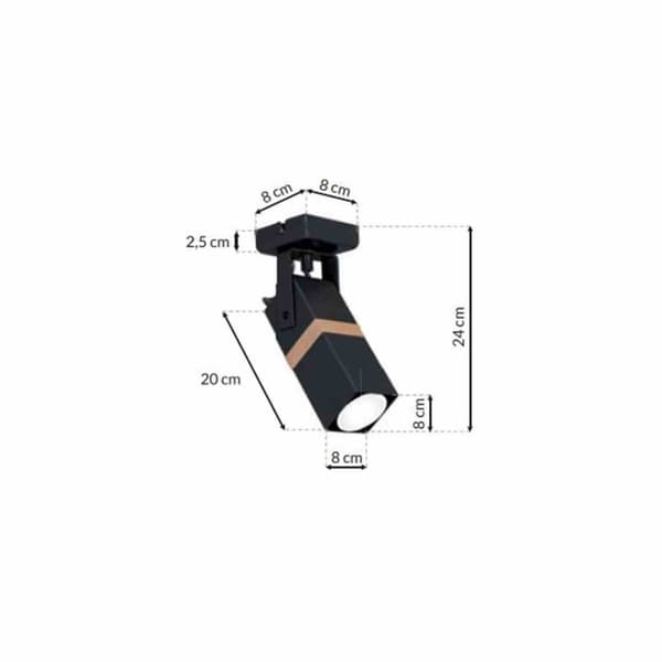 VIDAR BLACK 1xGU10 vägglampa