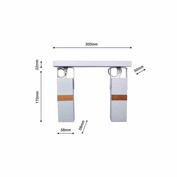 VIDAR WHITE 2xGU10 loftslampe