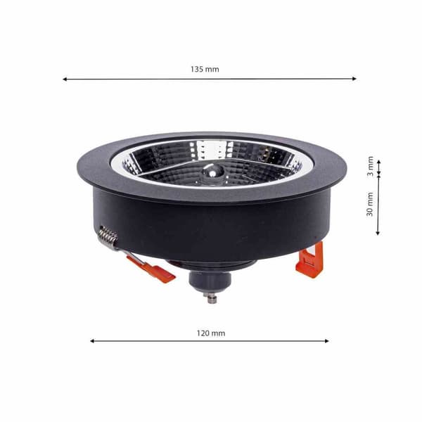 Uppoasennettava valaisin Redondo Black 1xAR111 GU10