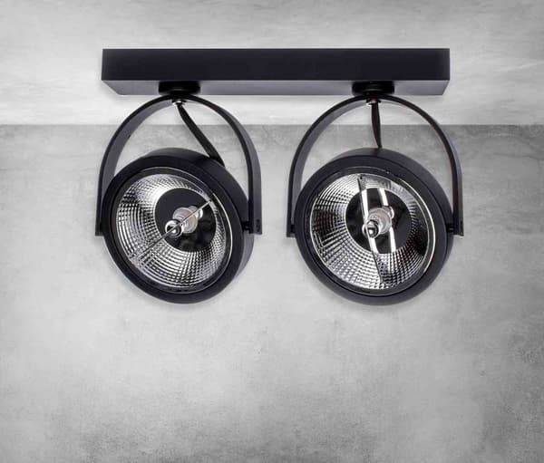 Overflademonteret armatur Lugar Black 2xAR111 GU10
