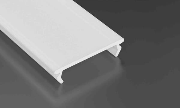 SILVER ALUMINIUM PROFIL TYP K 2m + MILKY LAMPSKYDD, MONTERINGSFJÄDER