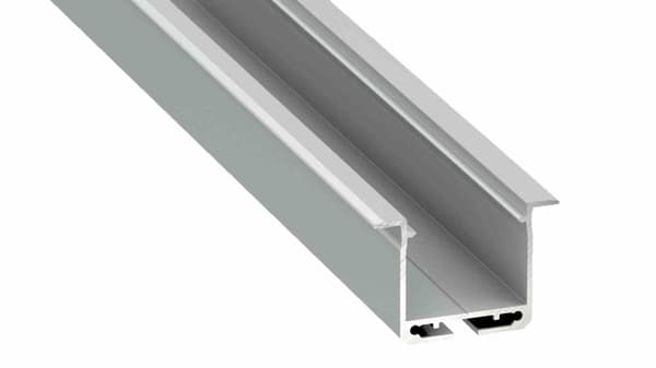 SILVER ALUMINIUM PROFIL TYP K 2m + MILKY LAMPSKYDD, MONTERINGSFJÄDER