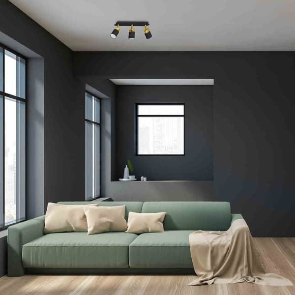 JOKER SORT/GULD loftslampe 3xGU10