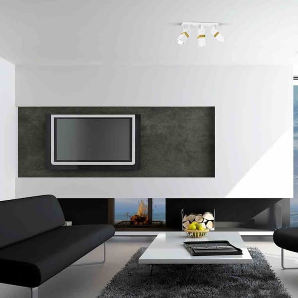 VIDAR VIT/GULD taklampa 3xGU10