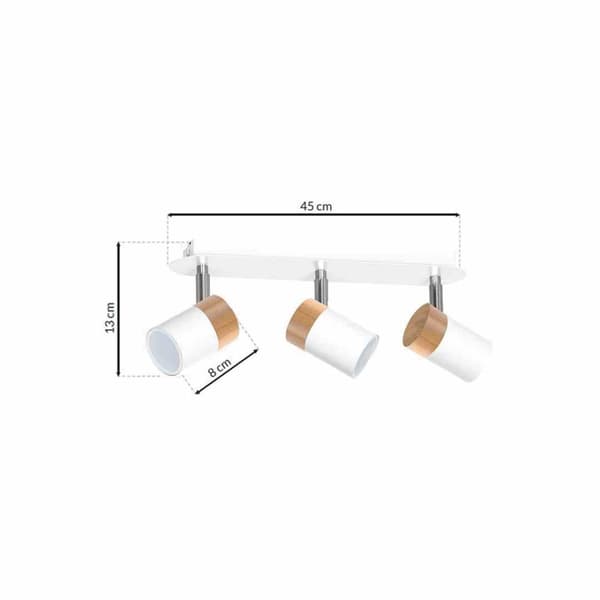 JOKER WHITE/WOOD loftslampe 3xGU10