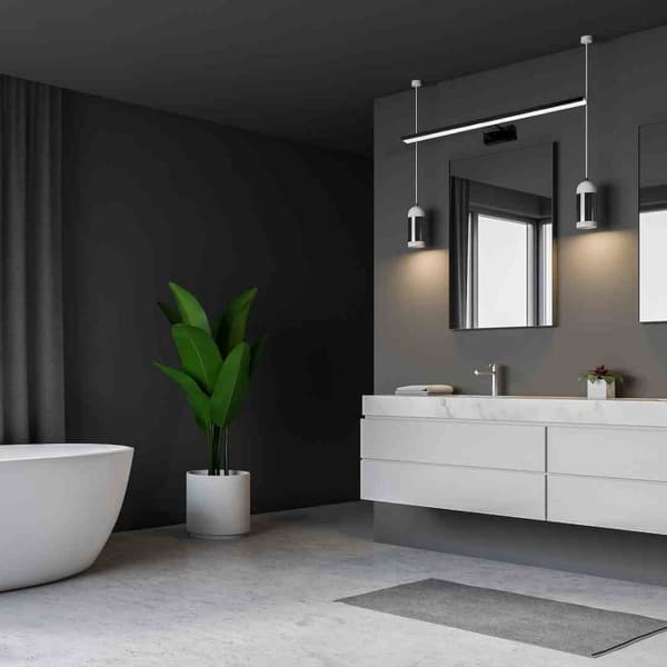SHINE BLACK væglampe 80cm 15W LED