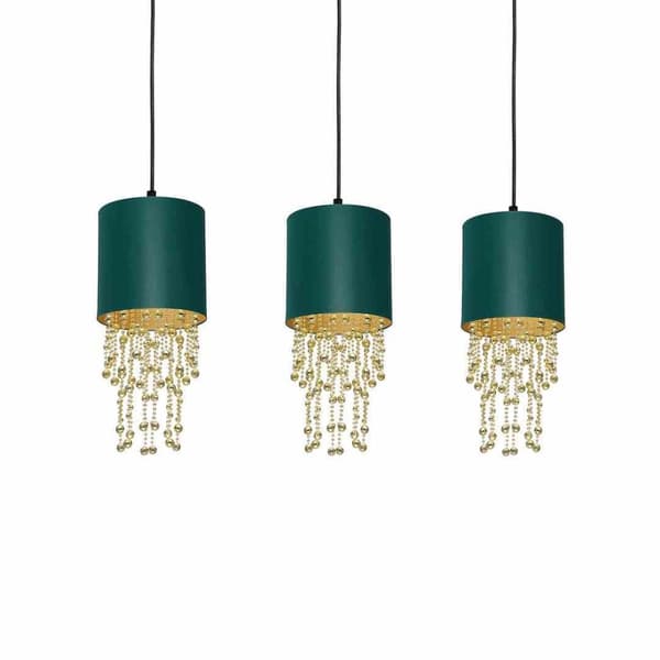Hänglampa ALMERIA GREEN/GULD 3xE27