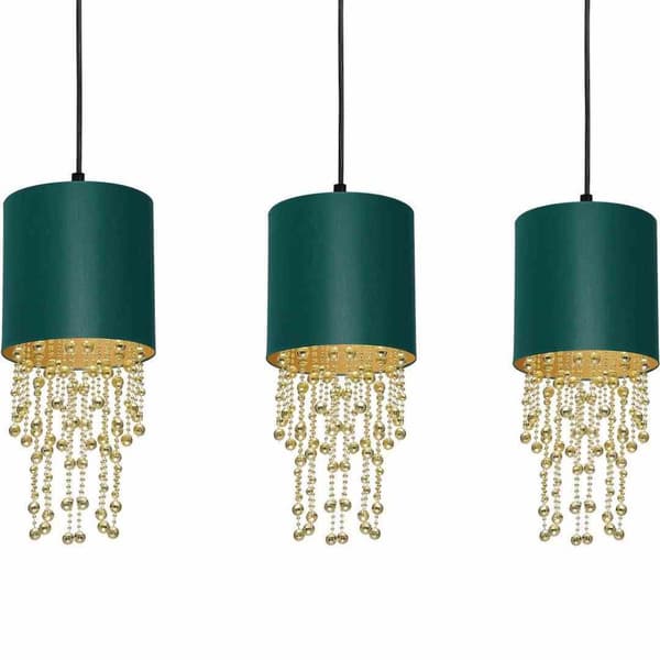 Hänglampa ALMERIA GREEN/GULD 3xE27