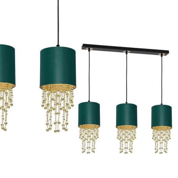 Hänglampa ALMERIA GREEN/GULD 3xE27