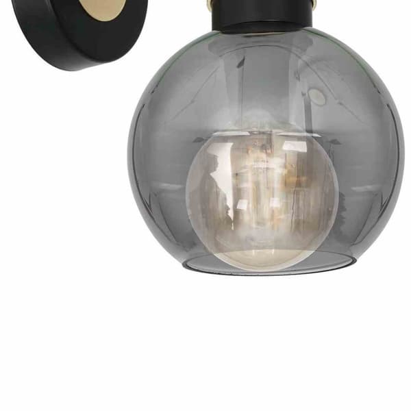 OMEGA SVART/GULD vägglampa 1xE27