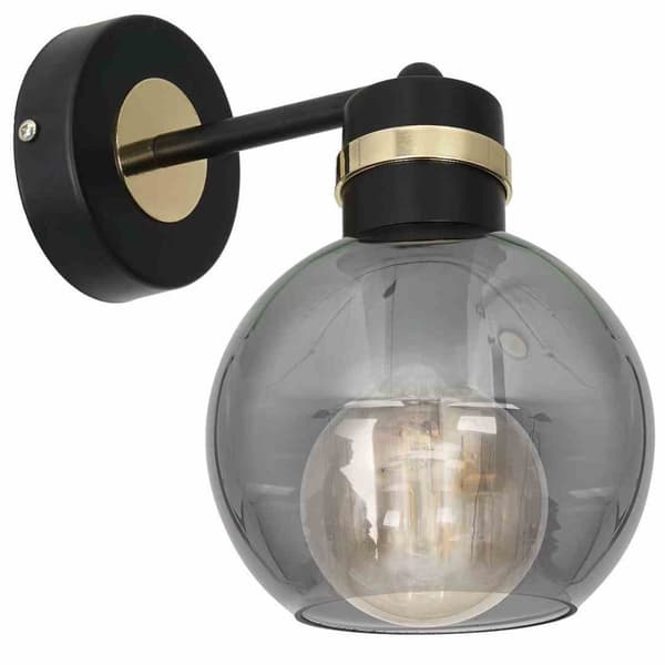 OMEGA SVART/GULD vägglampa 1xE27