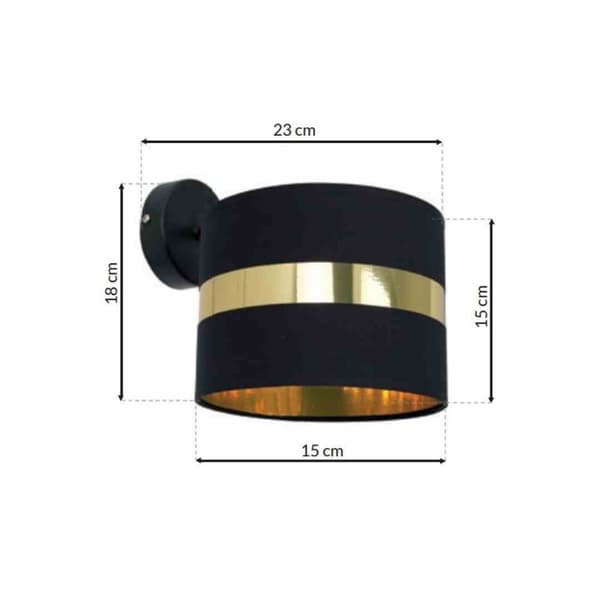 PALMIRA SORT/GULD 1xE27 60W væglampe
