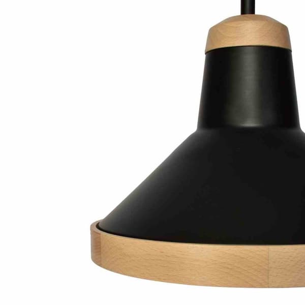 Loftslampe SALMA SORT / TRÆ 3xE27
