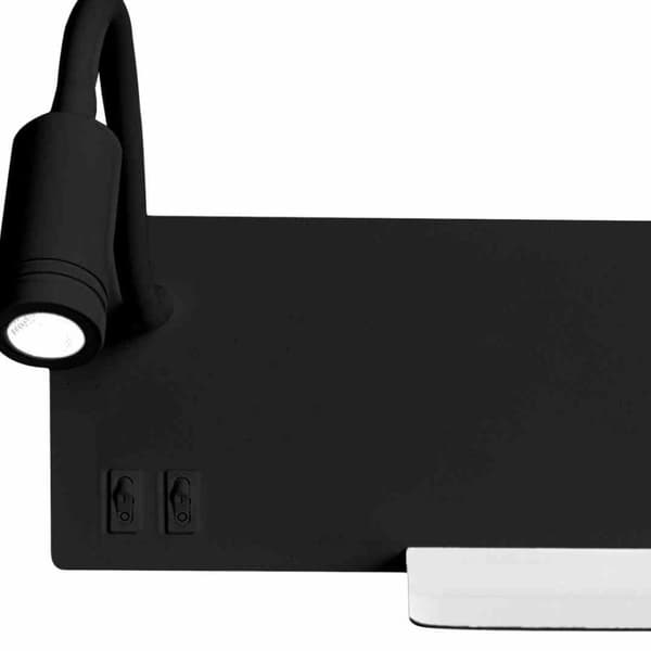 Natlampe med hylde HYLDE SORT LED 4W+5W+2W