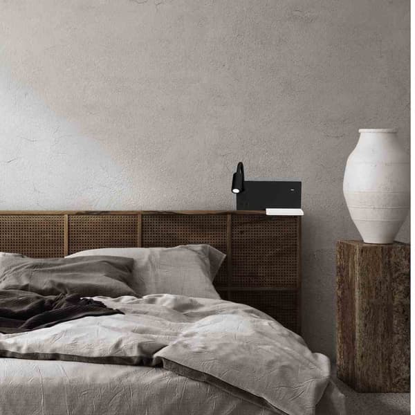 Natlampe med hylde HYLDE SORT LED 4W+5W+2W