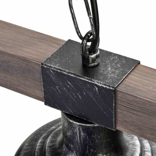Hänglampa FARO BLACK/WOOD 3xE27