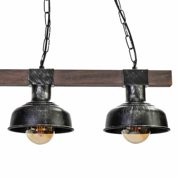 Hänglampa FARO BLACK/WOOD 3xE27