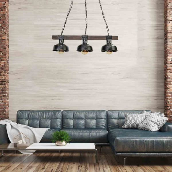 Hänglampa FARO BLACK/WOOD 3xE27
